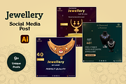 Jewellery Social Media Post Template, a Social Media Template by Uptechies (Thumbnail 1 of 4)