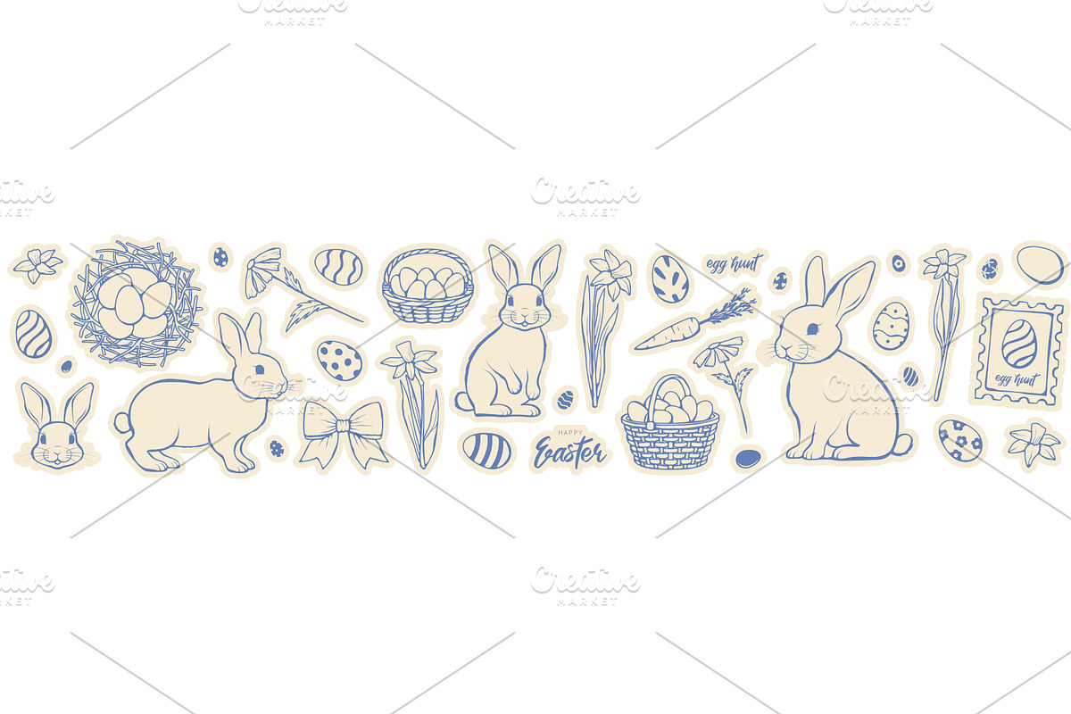 Easter doodle big collection, an Object Illustration by Andrey Yaroslavtsev