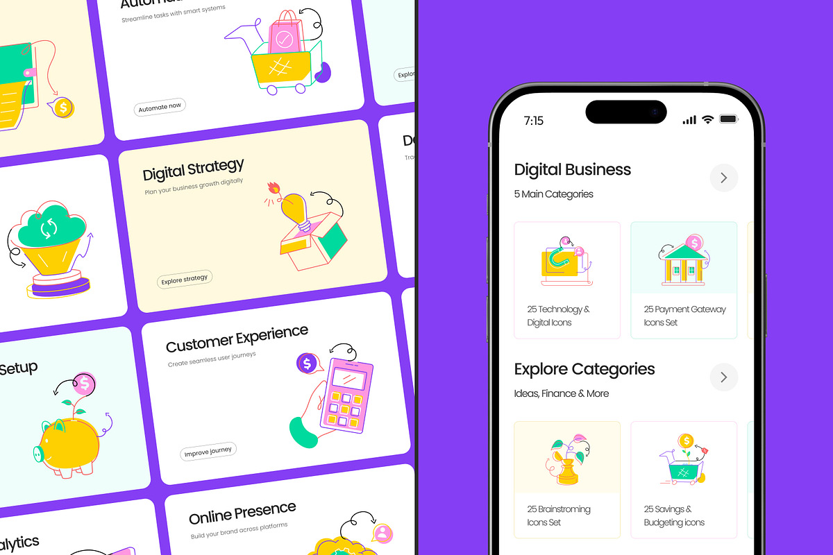 Digital Business Icons Bundle, a Duotone Icon by Vectors Market (Photo 5 of 13)