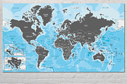 6x Illustrated Vector World Maps, an Illustration by asantosg (Thumbnail 7 of 9)