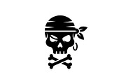 Skull & Crossbones Silhouette Vector, an Illustration by jahid234 (Thumbnail 36 of 51)