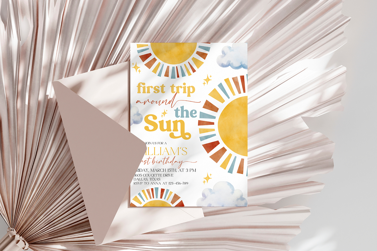 Trip Around The Sun Birthday Invite, a Templates & Theme by Digital_Mind (Photo 3 of 3)