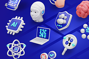 Artificial Intelligence 3D Icon Set, an Object 3D Model by Illustraly Design (Thumbnail 8 of 8)