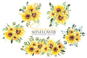 Watercolor Flower - Summer Sunflower