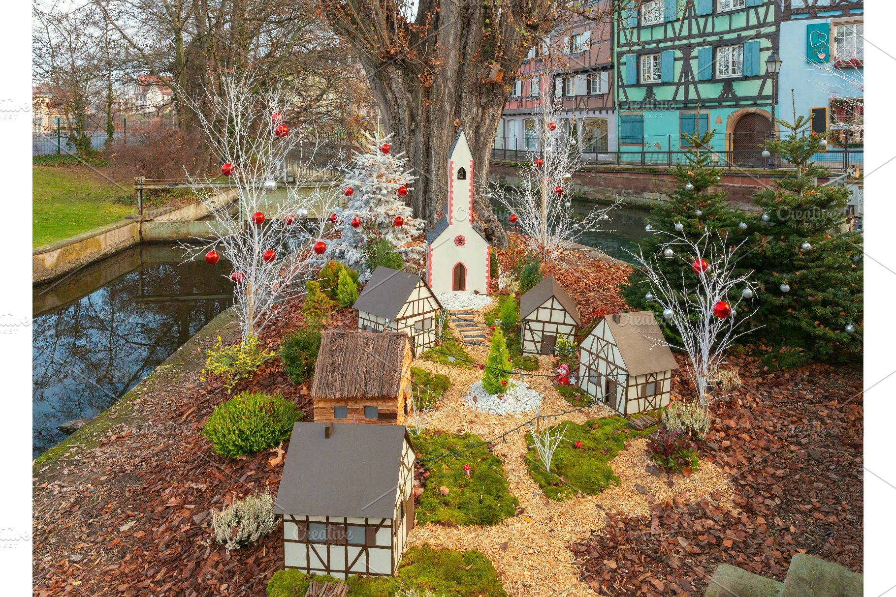 Christmas Miniature Village with, an Architecture Photo by kavalenkava