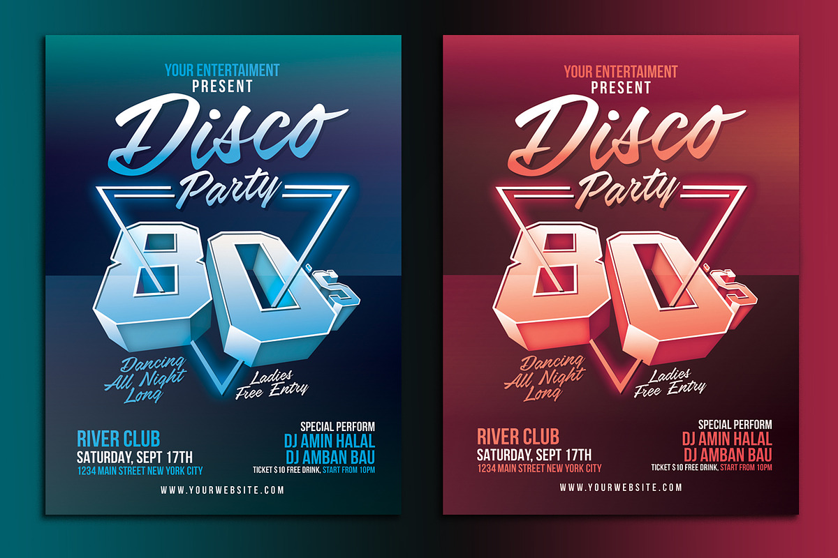 80's Disco Party, a Flyer Template by Muhamad Iqbal hidayat (Photo 1 of 3)