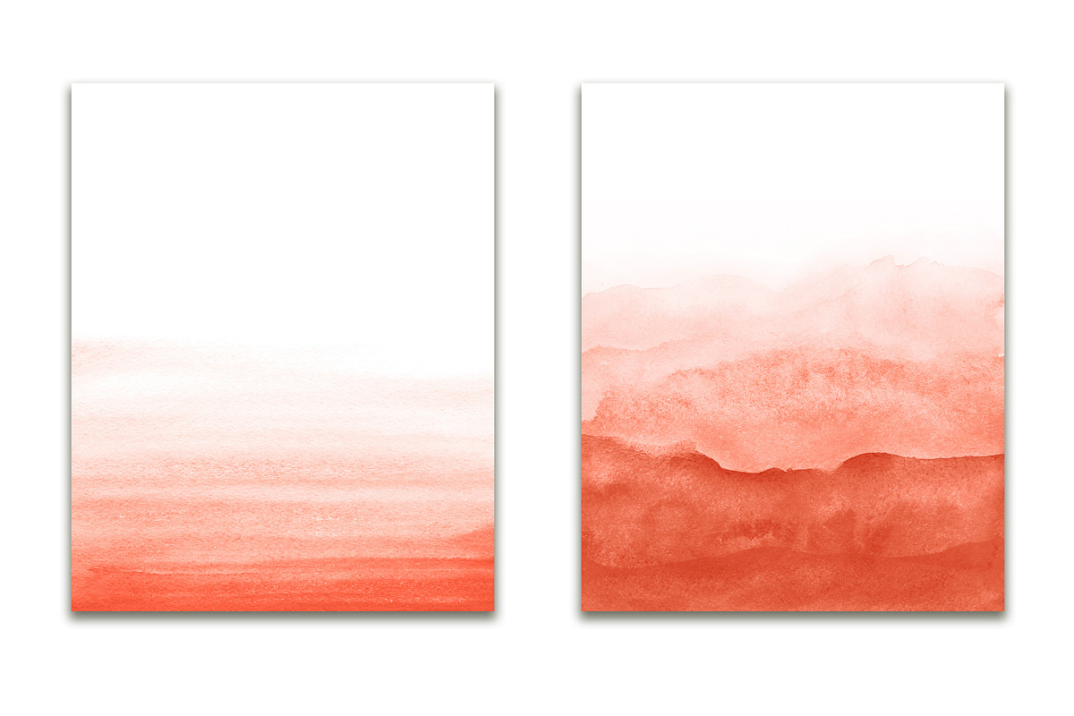 Coral ombre watercolor, a Texture Graphic by GraphicRain (Photo 5 of 5)