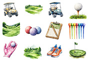Golf Watercolor Cliparts, an Illustration by Designworld (Thumbnail 3 of 5)