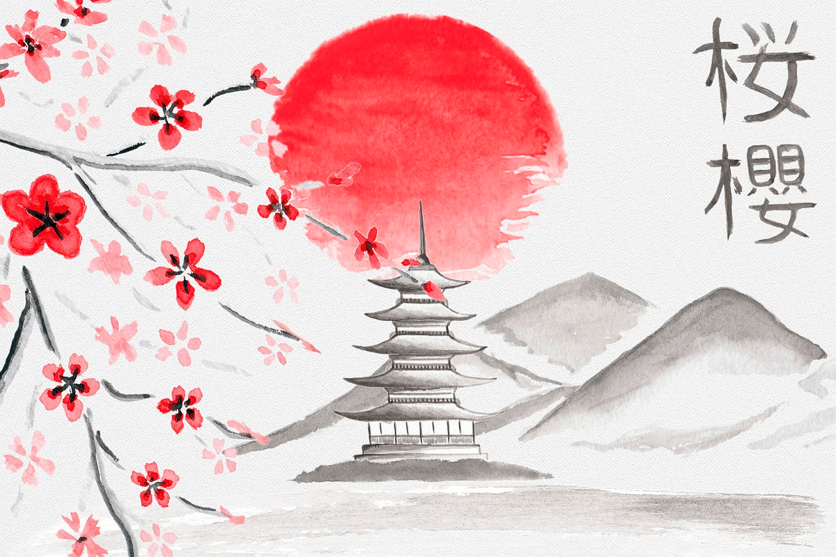 Sakura.  Japanese ink creator, an Illustration by GraphicHouse (Photo 2 of 10)