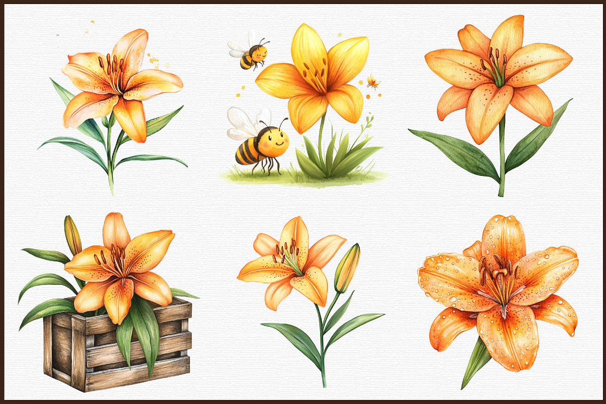 Orange Spring Flowers PNG Honey Lill, an Illustration by Sublimation Artist (Photo 3 of 6)