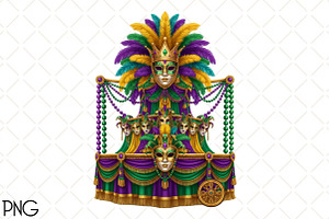 Mardi Gras Sublimation Design, an Illustration by Black Bird Studio
