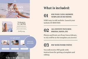 Yoga Coach Rachelle Website Template