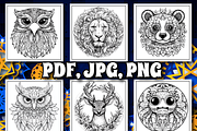 90+ Animals Mandala Coloring Pages, an Animal Illustration by Design Zone (Thumbnail 3 of 5)