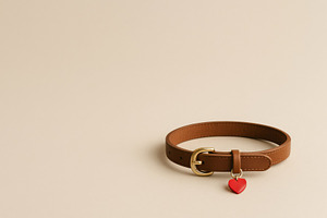 Pawlentine Day pet collar with heart, a Photo by Dvoevnore photos