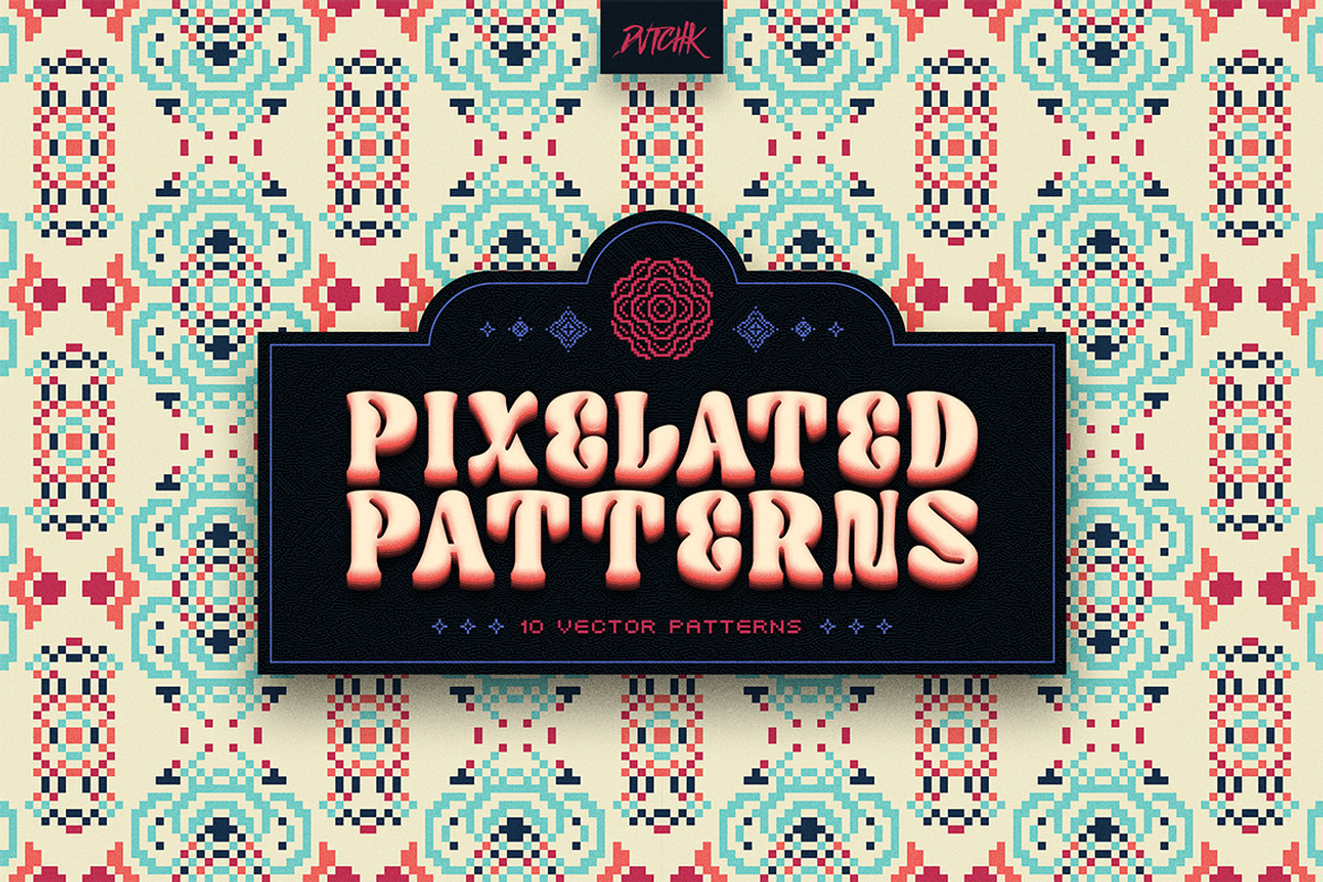 Pixel Mosaic Patterns | Vol. 09, a Pattern Graphic by dvtchk (Photo 9 of 10)