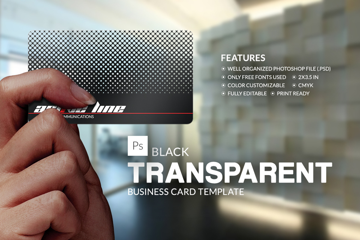 Black Transparent Business Card, a Business Card Template by Marvel (Photo 6 of 6)