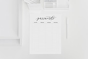 passwords sheet - printable, a Stationery Template by Claire + Pierre Design (Thumbnail 1 of 2)