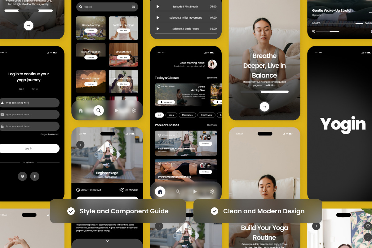 Yogin – Yoga & Meditation App Design, an App Template by twinstd (Photo 3 of 5)
