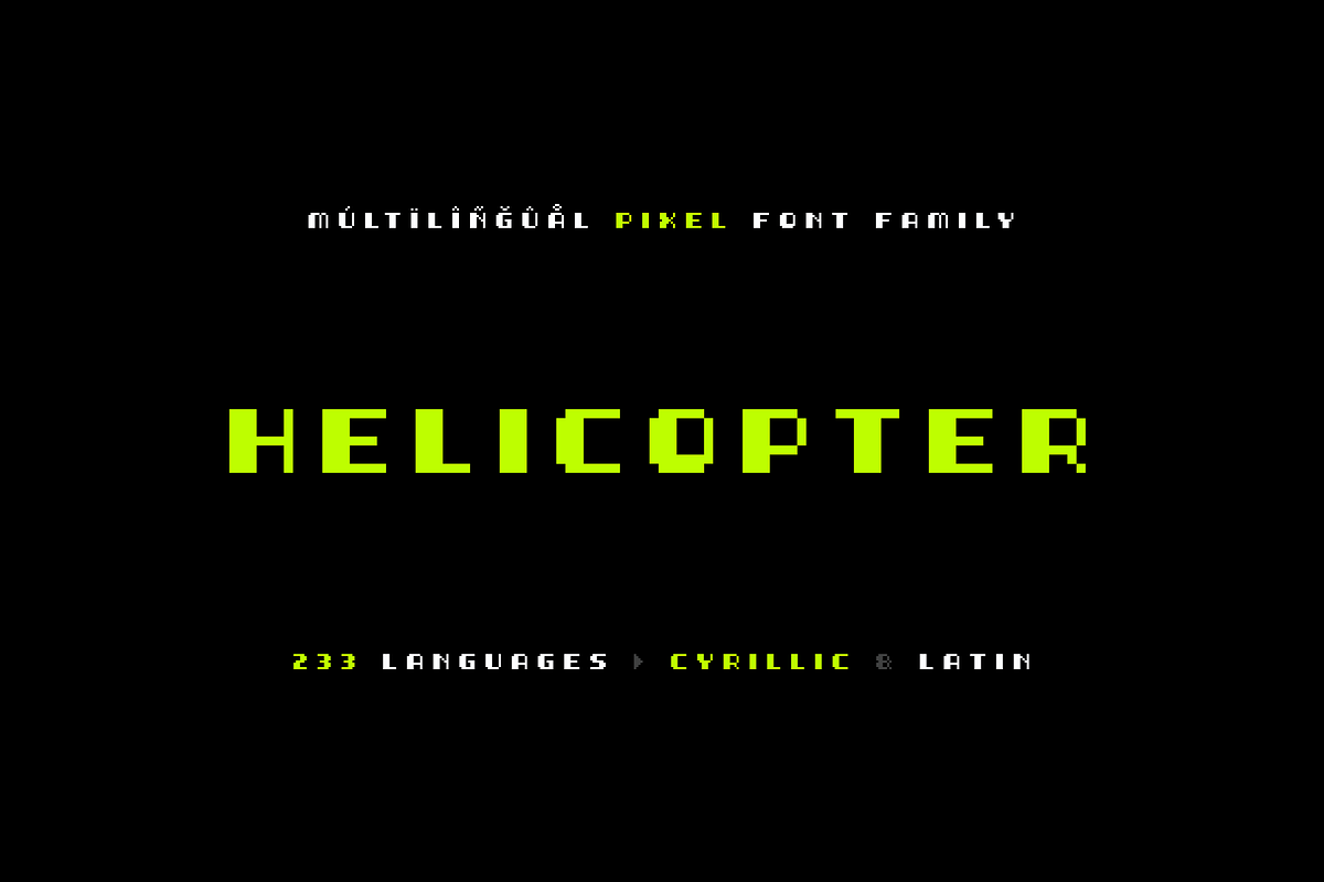 Helicopter – Pixel Display Typeface, a Font by alpercakici (Photo 14 of 14)