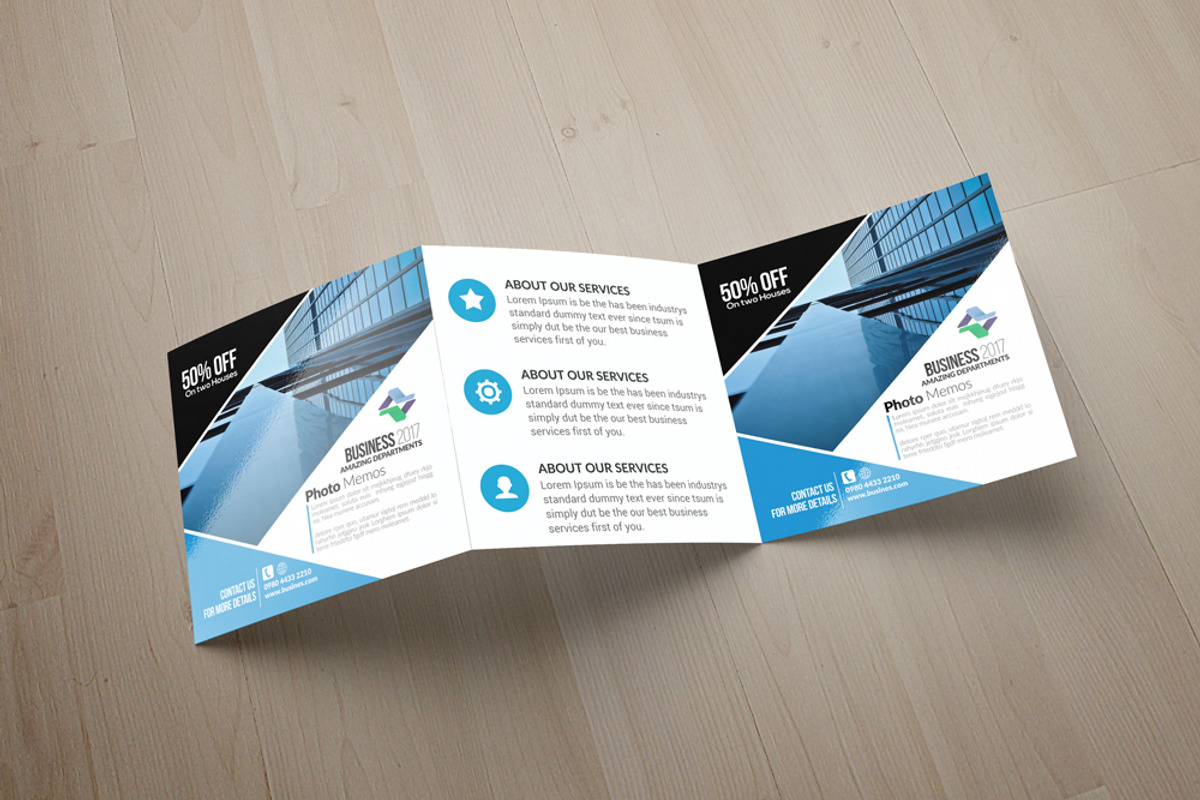 Business Square Trifold Brochure, a Brochure Template by Psd Templates