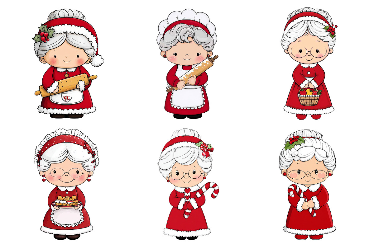 Cute Santa and Mrs. Claus Clipart, an Illustration by DreamArtGraphic (Photo 4 of 4)