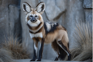 A maned wolf is seen on the grassy, an Animal Photo by ZinetroN