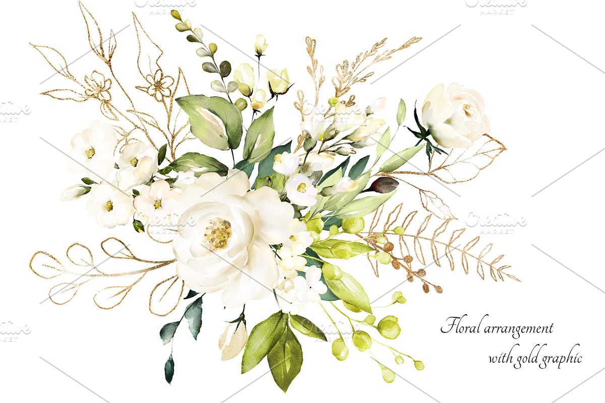 White roses. Watercolor floral set, a Decorative Illustration by Lisima (Photo 10 of 16)