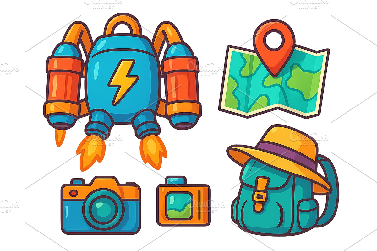 Colorful travel and adventure, an Object Illustration by ZinetroN