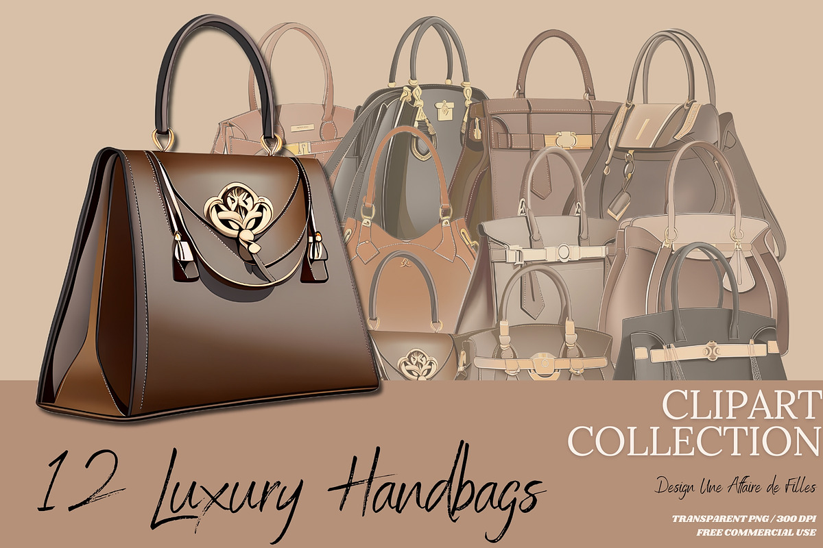 Luxury Handbags Clipart Collection, an Object Illustration by Une Affaire de Filles (Photo 1 of 4)