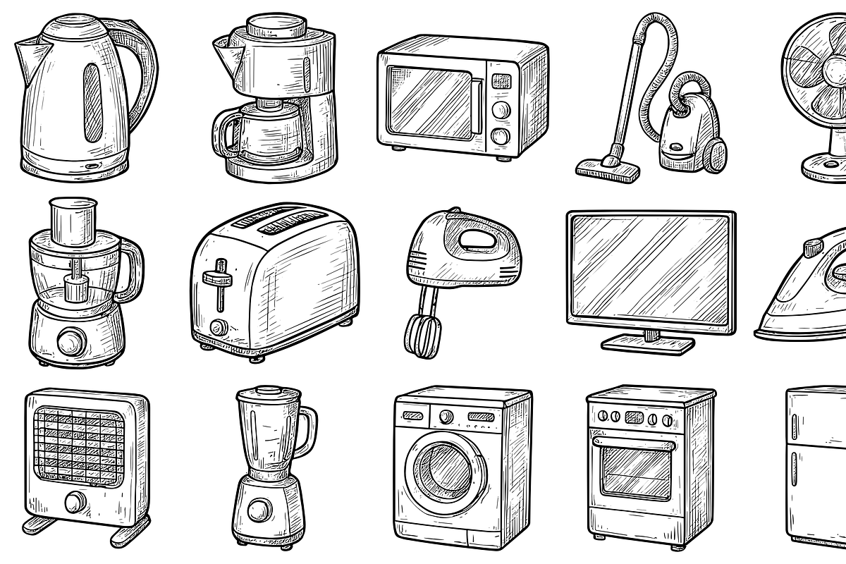 Kitchen and Home Appliances, an Object Graphic by nikagraphic