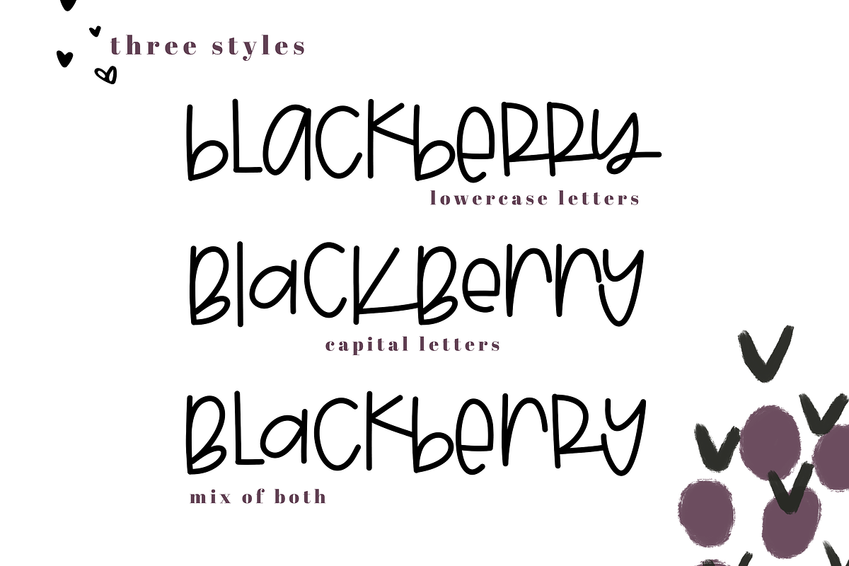 Blackberry - Quirky Handwritten Font preview 4