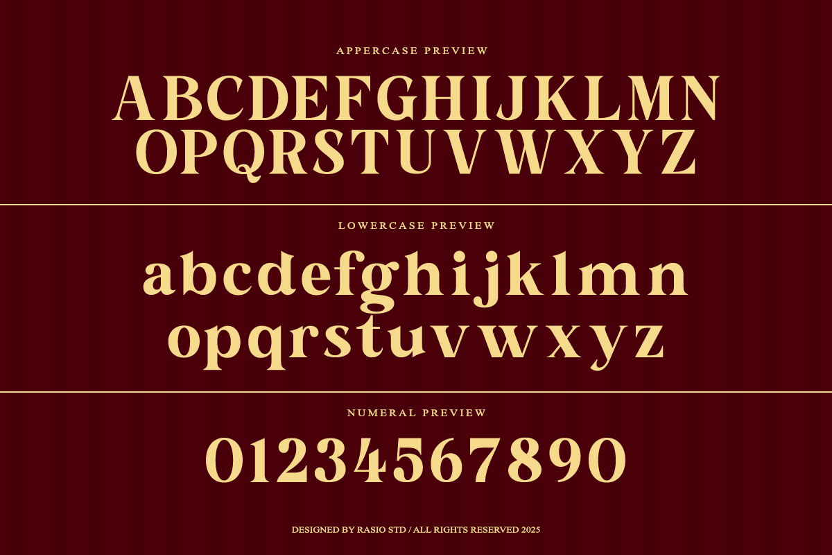 Nurencia Decorative Display Font, a Serif Font by Rasio Studio (Photo 2 of 10)