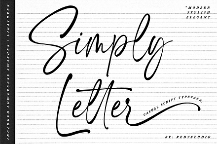 Simply Letter Font, a Script Font by RedyStudio