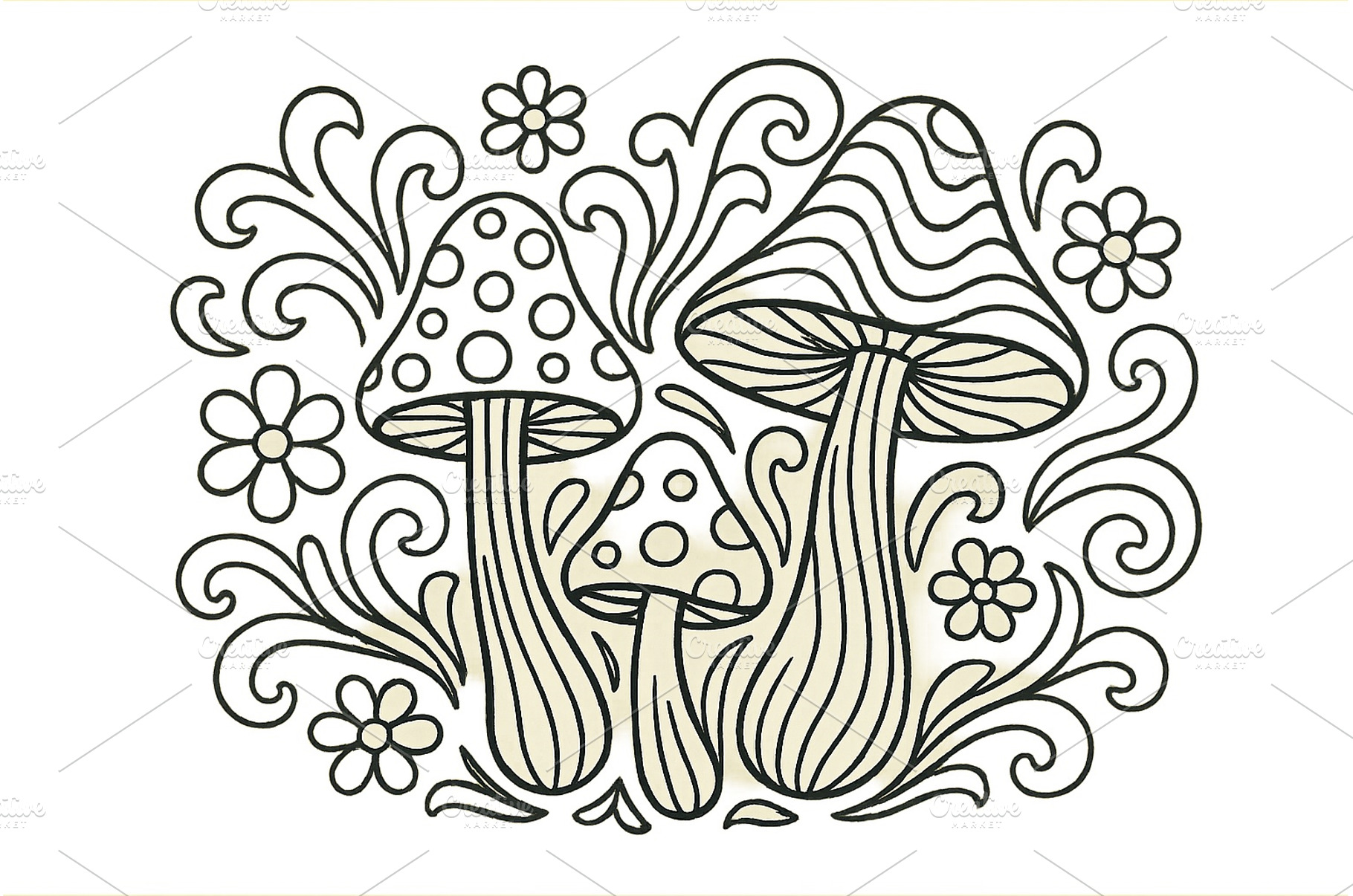 Mushrooms and floral design create a, an Arts & Entertainment Photo by ZinetroN
