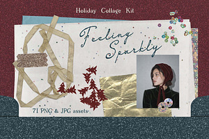 Feeling Sparkly Holiday Collage Kit, an Object Graphic by DigARTbyHavroshka