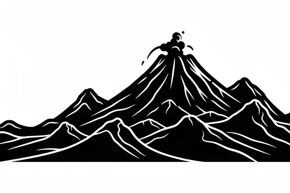 collection of volcano silhouettes, an Illustration by Amazin_art (Photo 10 of 31)