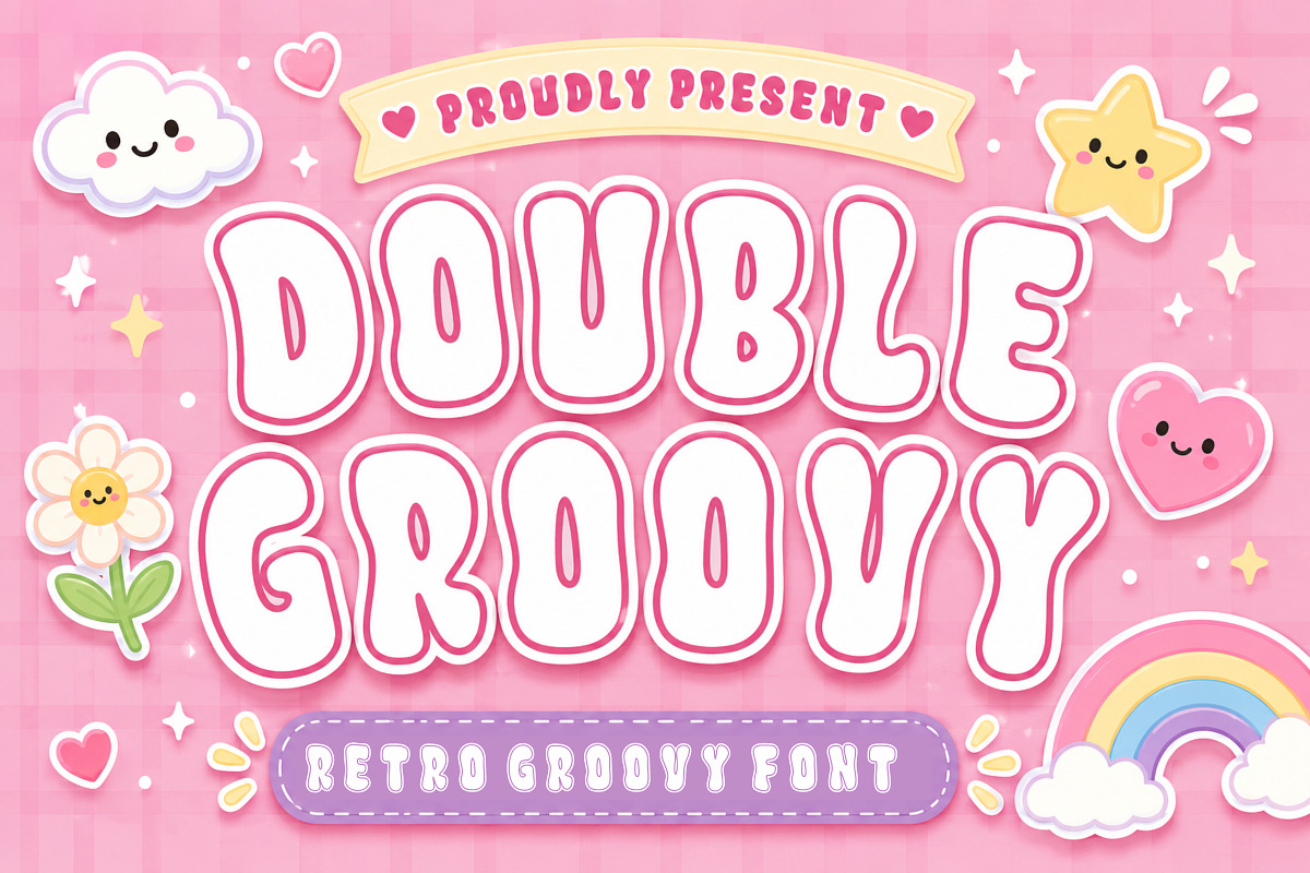Double Groovy - Retro Font, a Sans Serif Font by Limited.studio (Photo 1 of 5)