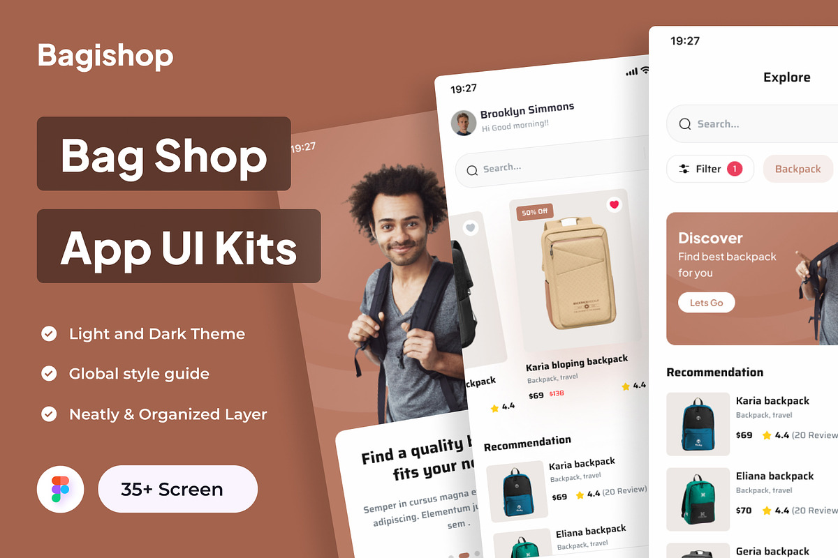Bagishop - E Commerce App UI Kits, an App Template by Minialis (Photo 1 of 6)