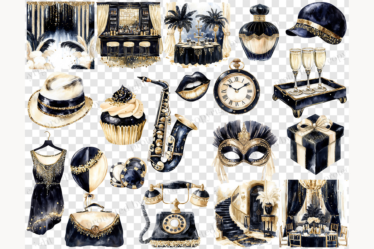 Roaring 20s Clipart Gatsby Party Art, a Person Illustration by GlamArtZhanna (Photo 6 of 8)