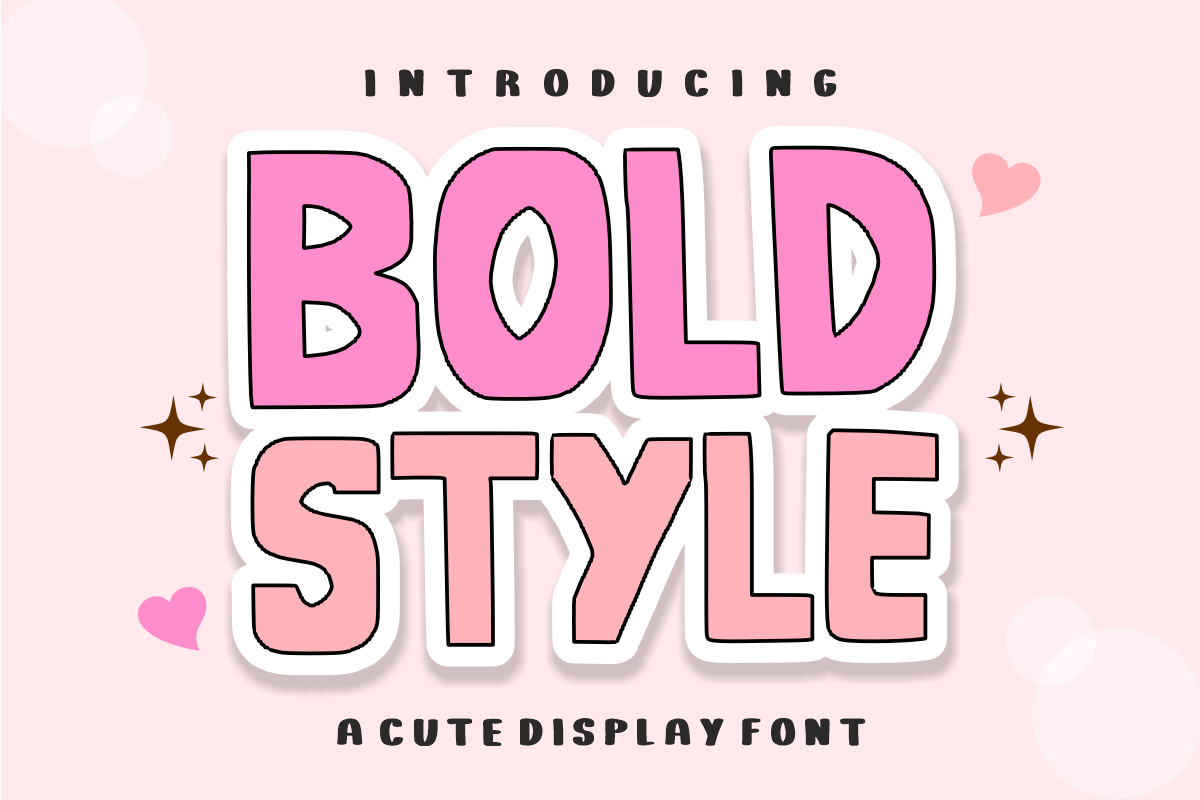 Bold Style - Cute Display Font, a Handwritten Font by KiddoGlyphs Studio (Photo 1 of 3)