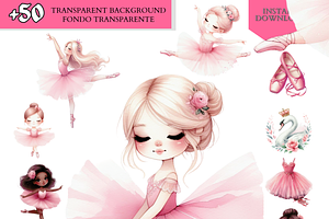 Pink Ballerina Clipart, Cute ballet