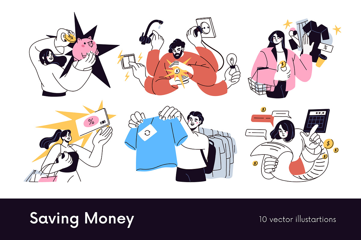 People saving money, finance concept, a Person Illustration by Good Studio (Photo 1 of 6)