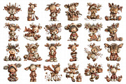 Quirky Christmas Reindeer Clipart, an Illustration by Daily.Designs (Thumbnail 4 of 5)