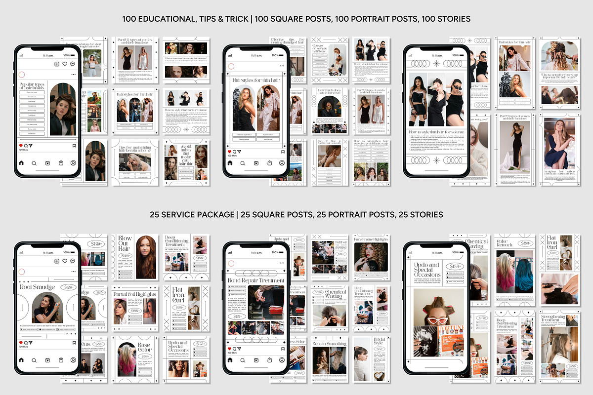 Hairstylist Canva Template, a Social Media Template by Kalubuak (Photo 4 of 10)