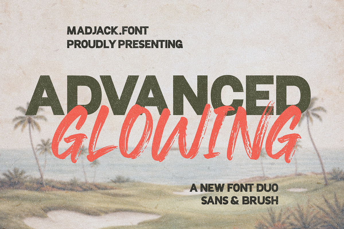 Advance Glowing - Duo Font, a Script Font by Madjack.font (Photo 1 of 13)