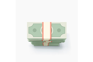 top view on money stack on white, a Finance Illustration by IfH