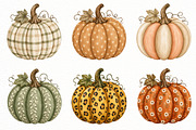 Preppy Boho Fall Pumpkin Clipart, a Seasonal Illustration by Designworld (Thumbnail 2 of 7)
