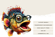Whimsical Fish Clipart Bundle, an Animal Illustration by Design Scotch (Thumbnail 5 of 8)
