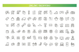 E-commerce, shopping icons, an Outline Icon by Tettygreen