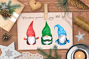 Christmas gnomes PNG watercolor, an Illustration by Where summer is (Thumbnail 1 of 4)